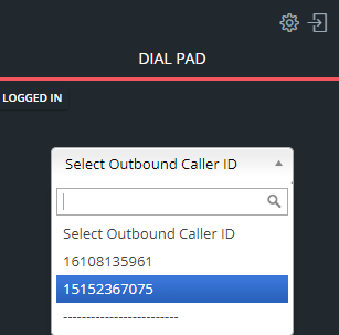 Select Outbound Caller ID on Dial Pad