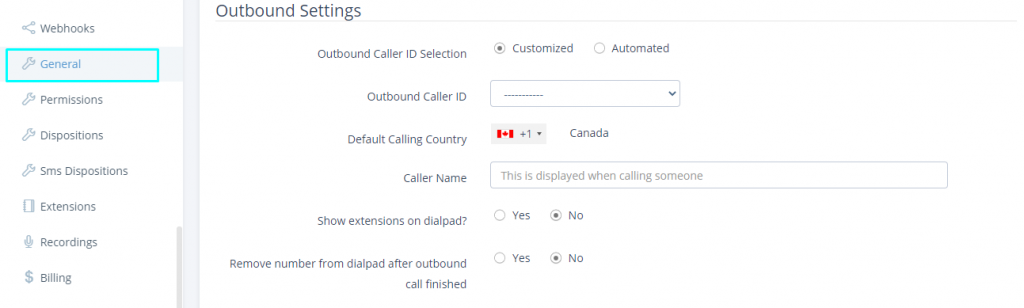 General Settings
