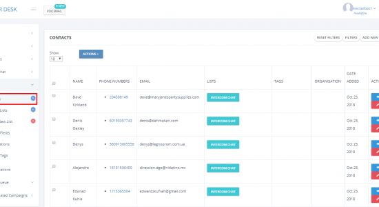 2. CRM Contacts