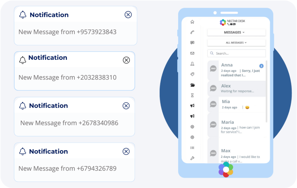 Nectar Desk SMS Mobile App